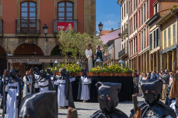 Aviles Asturias Spain April 2022 Holy Week Procession City Aviles — стоковое фото