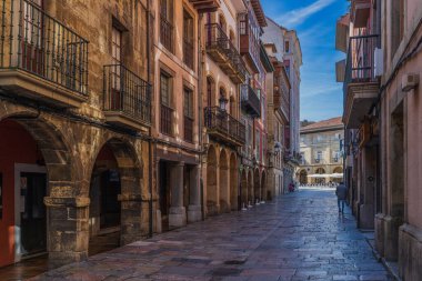 Street in the city of Aviles in Asturias, Spain. High quality photo