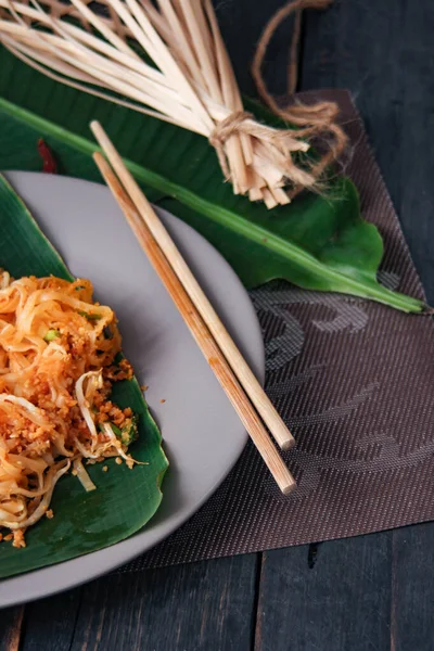 Het Meest Populaire Thaise Eten Wat Noemen Pad Thai Geserveerd — Stockfoto