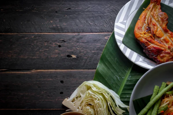 Plato Comida Tailandesa Tanto Tailandia Como Asia Ensalada Papaya Como — Foto de Stock