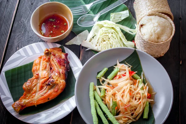 Plat Thaïlandais Fois Thaïlande Asie Papaya Salad Comme Nous Appelons — Photo