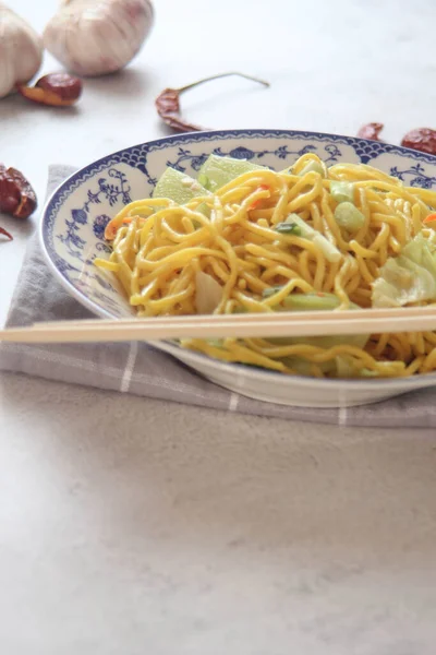 Cibo Giapponese Tagliatelle Fritte Yakisoba — Foto Stock