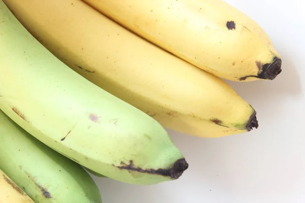 Banana Penteada Sobre Fundo Branco — Fotografia de Stock