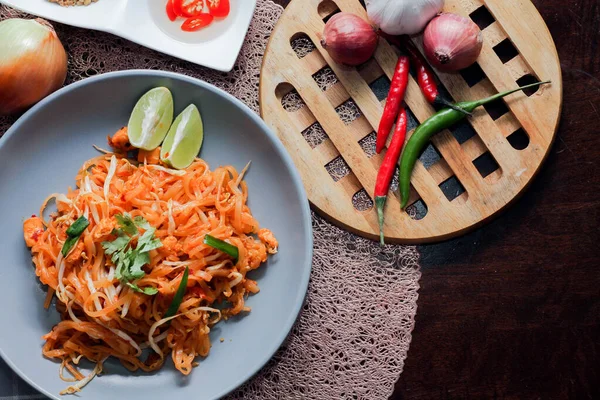 Thai Food Pad Thai Plat National Thaïlandais Pad Thai Sur — Photo