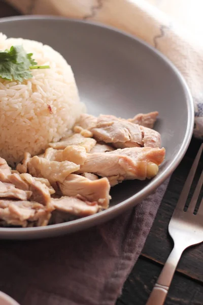 Ρύζι Κοτόπουλο Ρύζι Στον Ατμό Κοτόπουλο Σούπα — Φωτογραφία Αρχείου