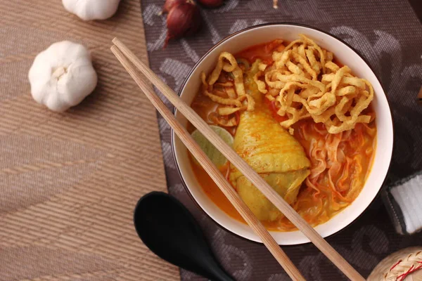 Thai Food Northern Style Curried Noodle Soup What Call Thai — Stok Foto