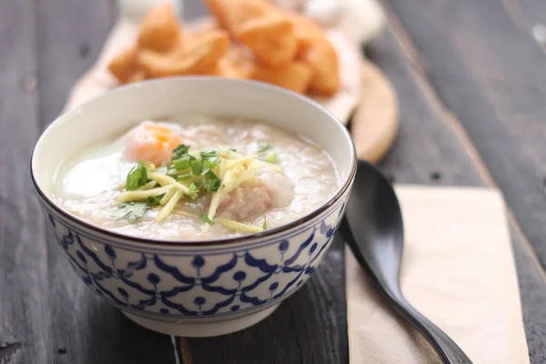 Congee Tajskim Wzorem Filiżanki Smażone Ciasto Tajskie Jedzenie Jedzenie Ulicy — Zdjęcie stockowe