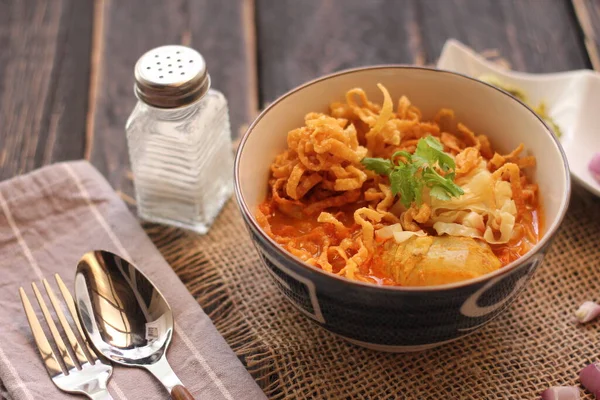 Thai Food Northern Style Curried Nudelsoppa Eller Vad Kallar Thai — Stockfoto