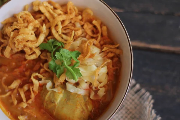 Thai Food Northern Style Curried Nudelsoppa Eller Vad Kallar Thai — Stockfoto