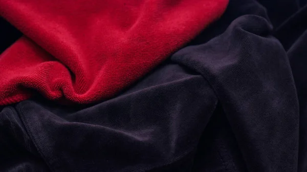 Κόκκινο Και Crimson Υφάσματος Φόντο Υφή Στο Πάτωμα — Φωτογραφία Αρχείου