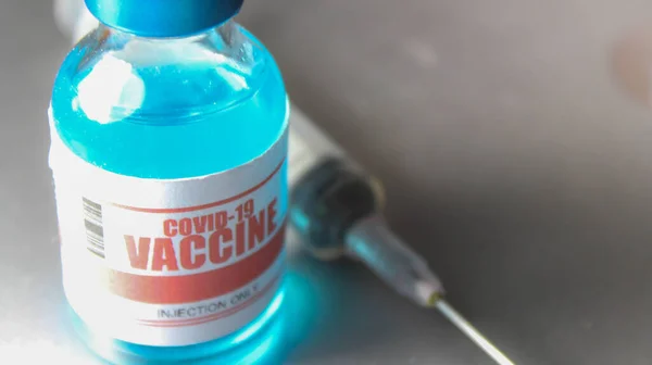 Covid Corona Virus 2019 Ncov Impfflaschen Medikamentenflaschen Und Spritzen — Stockfoto