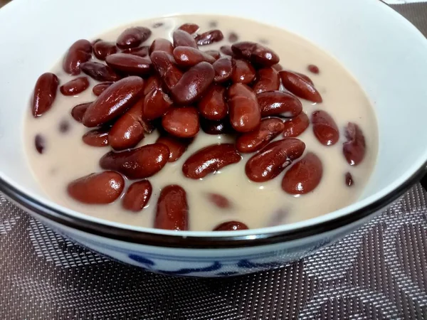 Thai Food Thai Desserts Boiled Red Beans Coconut Milk Popular — Zdjęcie stockowe