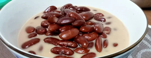 Thai Food Thai Desserts Boiled Red Beans Coconut Milk Popular — Stockfoto