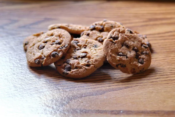 Raisin Cookies Placed Wooden Table — Stockfoto