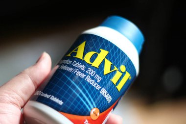 Washington, ABD: 25 Mayıs 2022 - ağrı kesici ibuprofen tabletleri 200 mg advil, Amerika 'nın en popüler ağrı kesici.