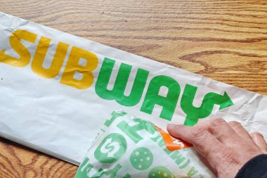 WASHINGTON, ABD - 20 Mart 2022 Metro Sandviçleri Subway, ABD 'de çok popüler bir fast food restoranıdır..