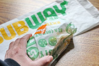 WASHINGTON, ABD - 20 Mart 2022 Metro Sandviçleri Subway, ABD 'de çok popüler bir fast food restoranıdır..