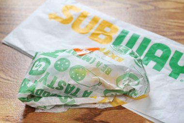 WASHINGTON, ABD - 20 Mart 2022 Metro Sandviçleri Subway, ABD 'de çok popüler bir fast food restoranıdır..