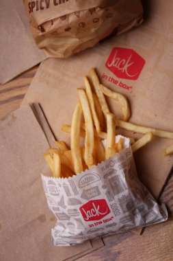 Port Angeles, USA - July 09 2022 : French Fries and Burgers American food popularly known as 