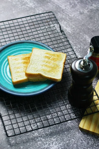 Freshly Made Toasts Laid Out Ready Serve Table — Stockfoto