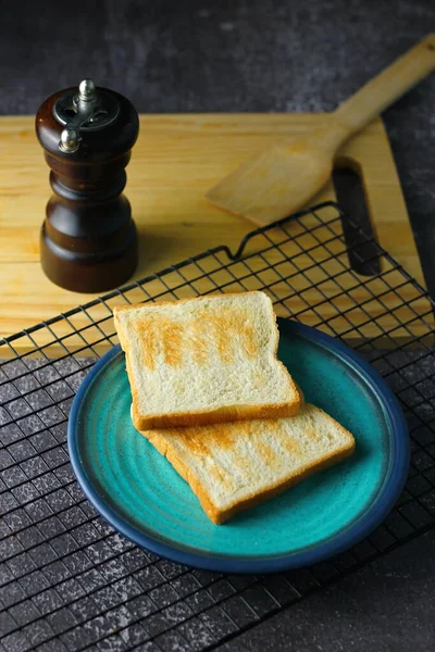 Freshly Made Toasts Laid Out Ready Serve Table — Stock fotografie
