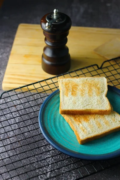 Freshly Made Toasts Laid Out Ready Serve Table — Stok fotoğraf