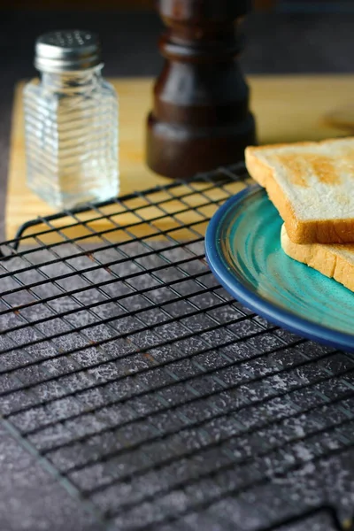 Freshly Made Toasts Laid Out Ready Serve Table — Stok fotoğraf