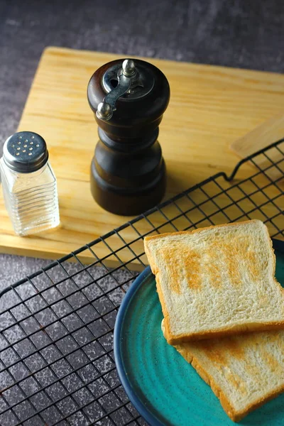 Freshly Made Toasts Laid Out Ready Serve Table — ストック写真