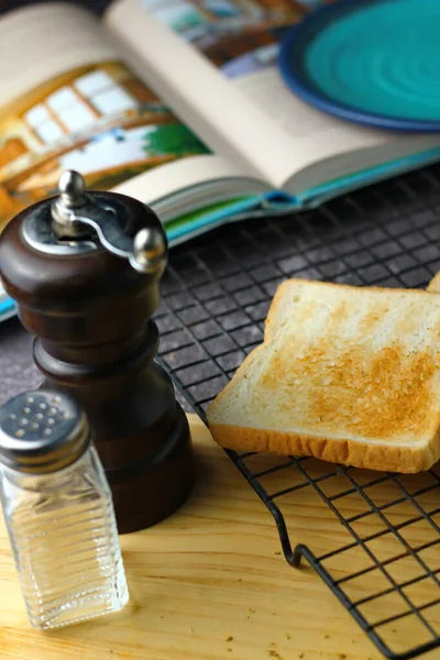 Freshly Made Toasts Laid Out Ready Serve Table — Fotografia de Stock