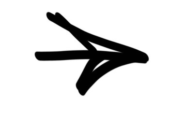 Elle çizilmiş ok. iş planı ve eğitim için ok tasarımı taslağı.