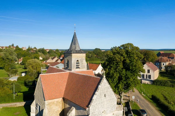 Landscape Photo Taken Europe France Burgundy Nievre Summer See Church — Stock Photo, Image