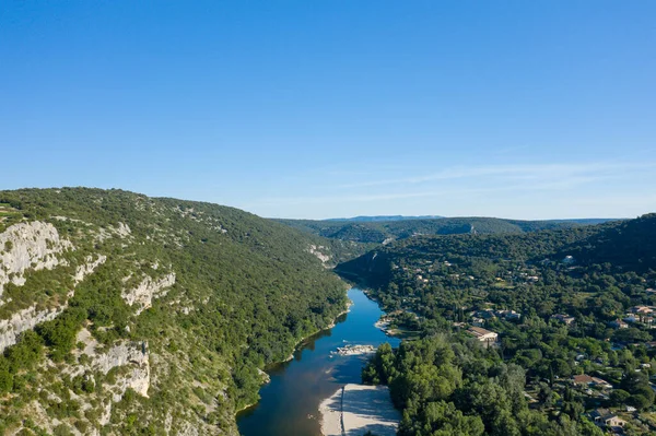 Tato Krajina Fotografie Byla Pořízena Evropě Francii Ardeche Léto Vidíme — Stock fotografie