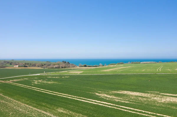 Manzara Fotoğrafı Avrupa Fransa Normandiya Arromanches Karşı Longues Sur Mer — Stok fotoğraf