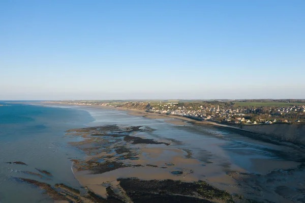 Detta Landskapsfoto Togs Europa Frankrike Normandie Sommaren Kan Staden Arromanches — Stockfoto