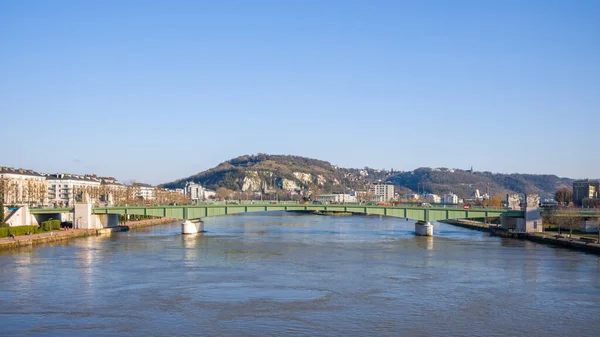Zdjęcie Krajobrazowe Zostało Zrobione Europie Francji Normandii Zimie Widzimy Most — Zdjęcie stockowe