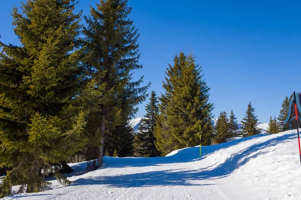 Пейзажное Фото Сделано Европе Франции Рона Альпы Савойе Альпах Зимой — стоковое фото