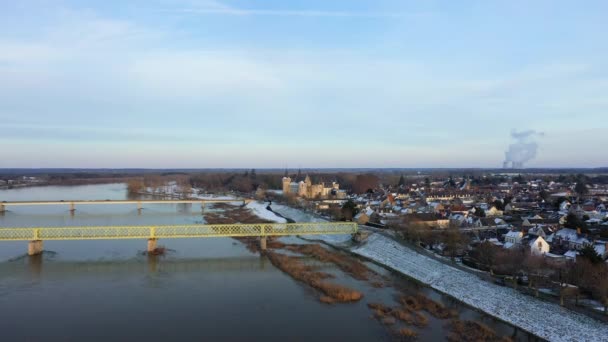 Köprü Sully Sur Loire Kalesi Avrupa Fransa Merkez Bölgede Loiret — Stok video