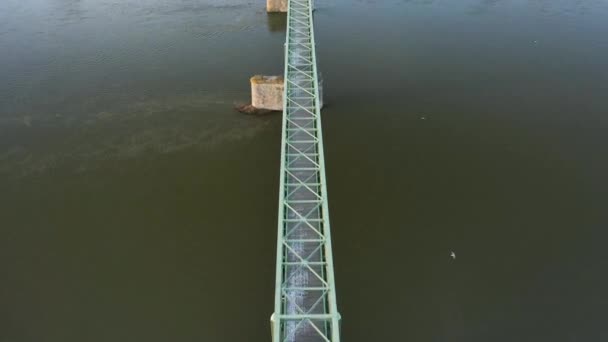 Old Steel Bridge Loire Europe France Center Region Loiret Sully — Stockvideo