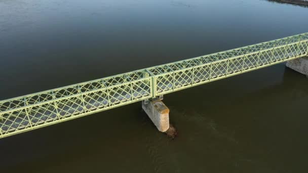 Velha Ponte Ferroviária Que Tornou Pedestre Sully Sur Loire Europa — Vídeo de Stock