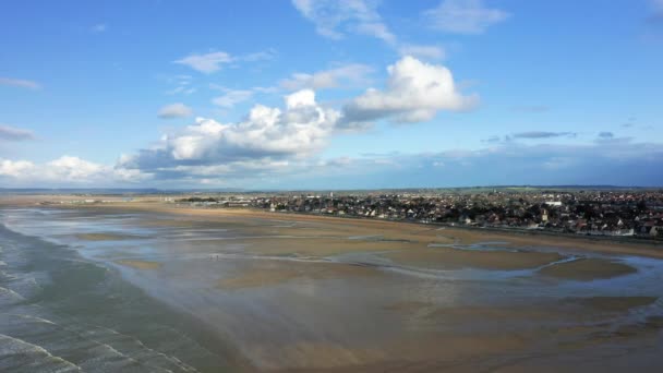 Pláž Moře Lamanšského Průlivu Pláži Sword Evropě Francie Normandie Směrem — Stock video