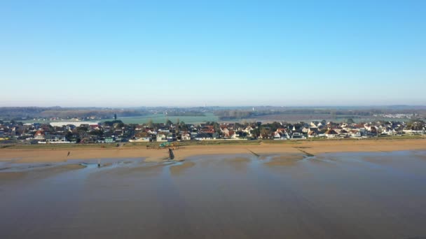 Domy Skraju Plaży Miecz Plaży Europie Francji Normandii Kierunku Caen — Wideo stockowe