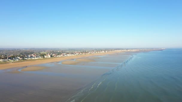 Meč Pláž Lamanšský Průliv Krajina Normandie Evropě Francie Normandie Směrem — Stock video