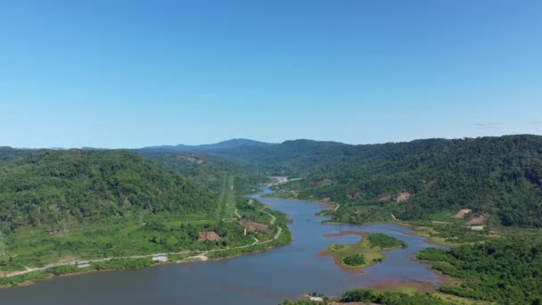 Reservatório Selva Verde Ásia Laos Khammouane Direcção Thakek Num Dia — Vídeo de Stock