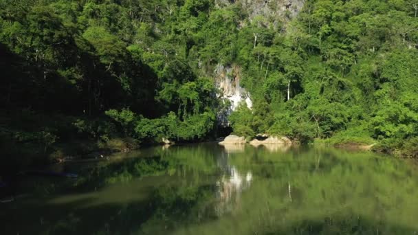 Entrance Kong Lor Cave Middle Forest Asia Laos Khammouane Thakek — Stockvideo