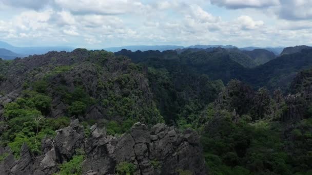 Picos Del Karst Hasta Donde Ojo Puede Ver Selva Tropical — Vídeo de stock