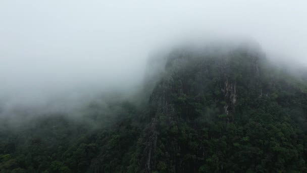 Nubes Sobre Montañas Selvas Tropicales Asia Laos Hacia Vientiane Hacia — Vídeo de stock