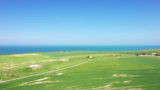 Batterie Longues Sur Mer Bordure Manche Europe France Normandie Vers — Video