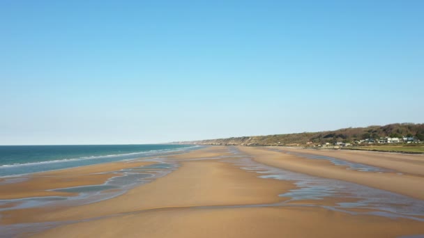 Słynne Klify Kredowe Etretat Jego Długa Żwirowa Plaża Europie Francji — Wideo stockowe