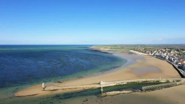 Entrada Puerto Grandcamp Maisy Europa Francia Normandía Hacia Playa Omaha — Vídeos de Stock