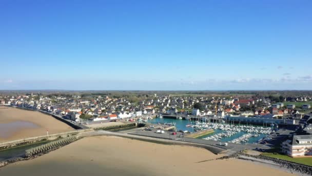 Puerto Ciudad Grandcamp Maisy Europa Francia Normandía Hacia Playa Omaha — Vídeos de Stock
